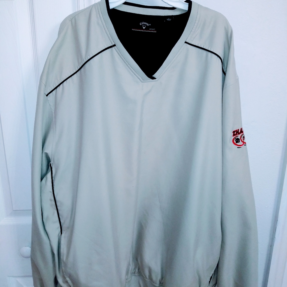 Callaway golf long sleeve L overshirt. White black trim